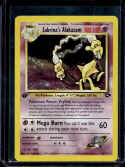 2000 Pokemon Gym Challenge 1st Edition Sabrina's Alakazam Holo #16/132 - Image 1