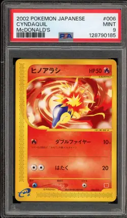 Pokemon 2002 Cyndaquil McDonald's Japanese Promo #006 PSA 9 Mint - Image 1