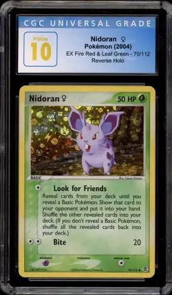Pokemon Nidoran Female EX Fire Red & Leaf Green Reverse Holo #70 CGC 10 Pristine - Image 1