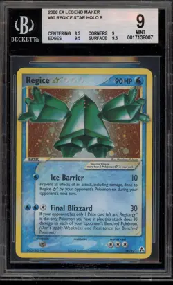 Pokemon Regice Gold Star EX Legend Maker Holo Ultra Rare #90 BGS 9 Mint - Image 1