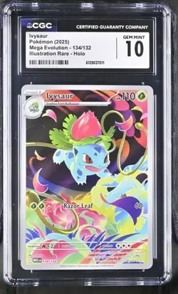 Ivysaur *CGC 10* Illustration Rare *Mega Evolution* #134 * Pokemon - Image 1