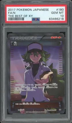 2017 Pokemon Japanese N Full Art #180 GEM MT PSA 10 The Best Of XY - Image 1