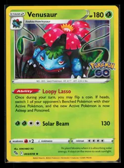 Venusaur Holo Holo Rare Pokemon GO 003/078 NM - Image 1