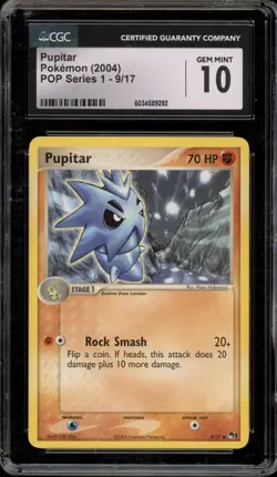 Pokemon Pupitar POP Series 1 #9 CGC 10 Gem Mint - Image 1