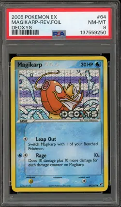 Pokemon Magikarp EX Deoxys Reverse Holo #64 PSA 8 - Image 1