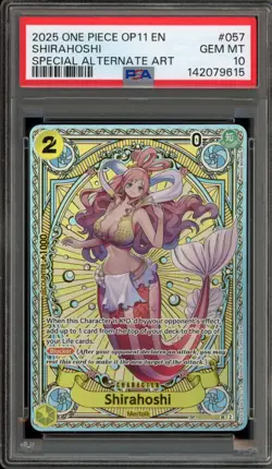 One Piece CCG Shirahoshi OP11 Special Alternate Art EB01-057 PSA 10 Gem Mint - Image 1