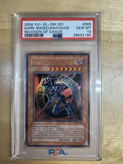 Yugioh 2004 Dark Magician of Chaos PSA 10 Gem Mint IOC 065 Original Print Ultra - Image 1