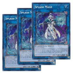 Yugioh Splash Mage x 3 - 1st Edition Secret Rare NM - Free Holo - Image 1