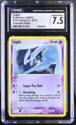 CGC 7.5 Lugia 2007 POP Series 5 2/17 Cosmos Holo Pokemon Card - Image 1