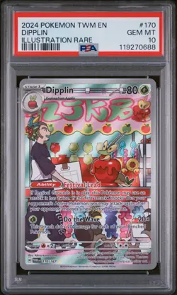 PSA 10 Dipplin 170/167 IR Pokemon Card Sv06: Twilight Masquerade Holo GEM MINT - Image 1