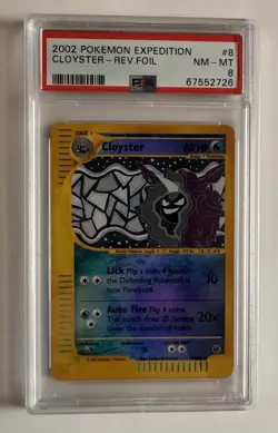 2002 Pokemon Expedition Cloyster Holo #24 Graded Pokemon Card PSA 8 - Image 1