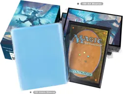 100 MTG Card Sleeves with 100 Inner Sleeves, Textured Back Art Tarkir Dragon - Image 5