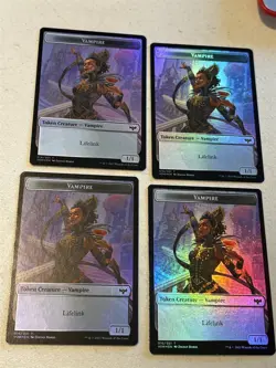 4 x mtg foil token Vampire // Blood, 016/017, Innistrad Crimson Vow, unplayed - Image 1