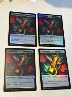 4 x mtg foil token Vampire // Blood, 016/017, Innistrad Crimson Vow, unplayed - Image 2