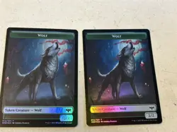 2 x mtg foil token Wolf // Wolf, 011/014, Innistrad Crimson Vow, unplayed - Image 2