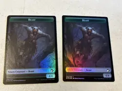 2 x mtg foil token Zombie // Beast 005/008, Innistrad Midnight Hunt - Image 2