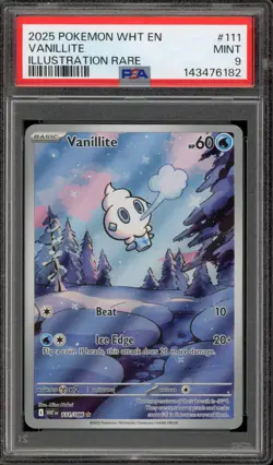 Pokemon Vanillite White Flare Illustration Rare #111 PSA 9 Mint - Image 1