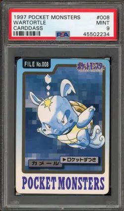 Pokemon Bandai Carddass Wartortle Japanese #008 PSA 9 Mint - Image 1