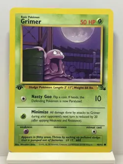 NM 1999 Pokemon Fossil 1st Edition Grimer #48/62 - Image 1