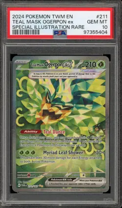 Pokemon Teal Mask Ogerpon ex Twilight Masquerade SIR #211 PSA 10 Gem Mint - Image 1