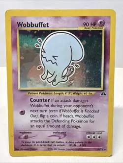 WOBBUFFET 16/75 HOLO RARE NEO DISCOVERY POKEMON UNLIMITED HOLO - Image 1