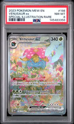 Venusaur EX 198/165 Special Illustration Rare 151 Pokemon PSA 8 *358 - Image 1
