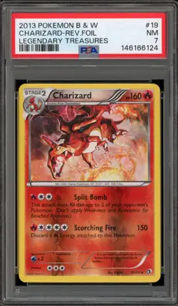 Pokemon Charizard Legendary Treasures Reverse Holo Rare #19 PSA 7 - Image 1