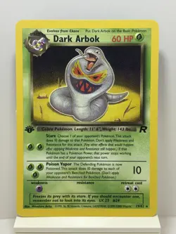 Pokemon TCG 1st Edition Dark Arbok 19/82 Team Rocket Non Holo Rare WOTC NM 2000 - Image 1