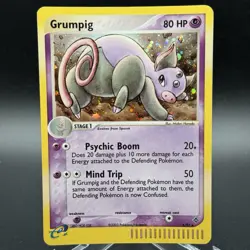 Pokemon TCG Grumpig EX Dragon Holo Card 6/97 Rare - Image 1