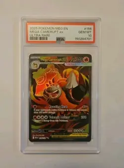 2025 POKEMON MEG EN-MEGA EVOLUTION ULTRA RARE #156 MEGA CAMERUPT EX PSA 10 - Image 1