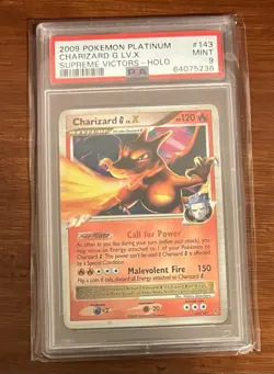 2009 Pokemon Platinum #143 Charizard G LV. X Supreme Victors Holo PSA 9 Mint - Image 1