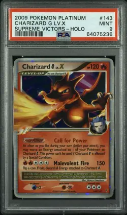 2009 Pokemon Platinum #143 Charizard G LV. X Supreme Victors Holo PSA 9 Mint - Image 2