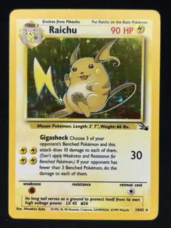 Raichu 14/62 LP Fossil 1999 Pokemon TCG Holo Rare - Image 1