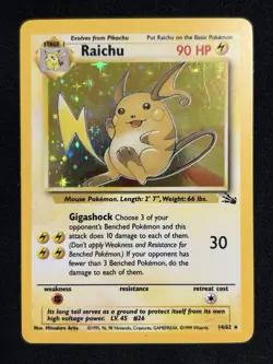Raichu 14/62 LP Fossil 1999 Pokemon TCG Holo Rare - Image 2