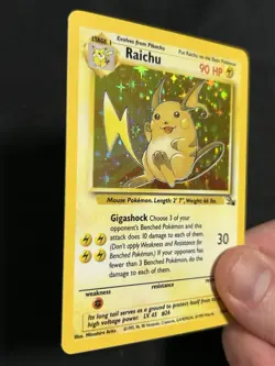 Raichu 14/62 LP Fossil 1999 Pokemon TCG Holo Rare - Image 3