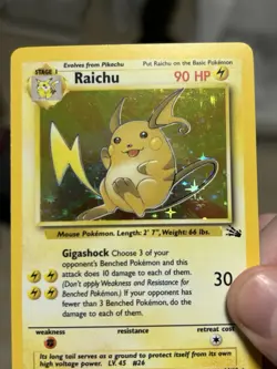 Raichu 14/62 LP Fossil 1999 Pokemon TCG Holo Rare - Image 4