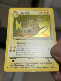 Raichu 14/62 LP Fossil 1999 Pokemon TCG Holo Rare - Image 5