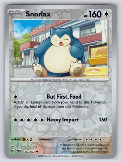 Snorlax 136/167 Twilight Masquerade Uncommon Reverse Holo NM - Image 1