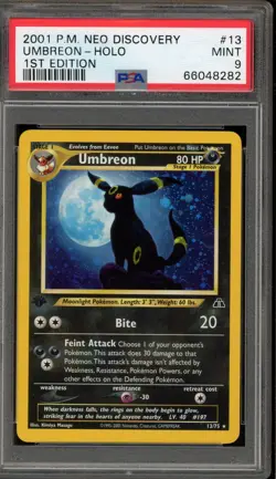 Pokemon Umbreon Neo Discovery 1st Edition Holo Rare #13 PSA 9 Mint - Image 1