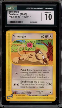 Pokemon Smeargle Aquapolis #109 CGC 10 Gem Mint - Image 1