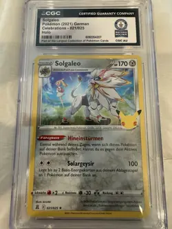 2021 Pokemon German Celebrations Solgaleo Holo 021/025 CGC Guinness World Record - Image 1