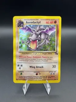 Pokemon TCG Aerodactyl Fossil 1/62 Holo Unlimited Holo Rare - DMG - Image 1