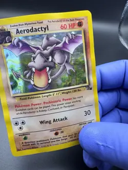 Pokemon TCG Aerodactyl Fossil 1/62 Holo Unlimited Holo Rare - DMG - Image 2