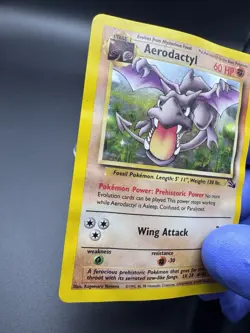 Pokemon TCG Aerodactyl Fossil 1/62 Holo Unlimited Holo Rare - DMG - Image 3