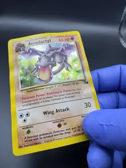 Pokemon TCG Aerodactyl Fossil 1/62 Holo Unlimited Holo Rare - DMG - Image 4