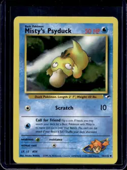 2000 Pokemon Gym Heroes Misty's Psyduck #54/132 - Image 1