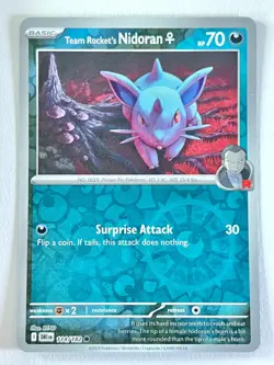 Team Rocket’s Nidoran 114/182 Reverse Holo Destined Rivals Pokemon Near Mint NM - Image 1