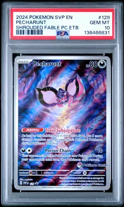 Pecharunt 129/64 Shrouded Fable Center ETB Promo Pokemon PSA 10 *831 - Image 1