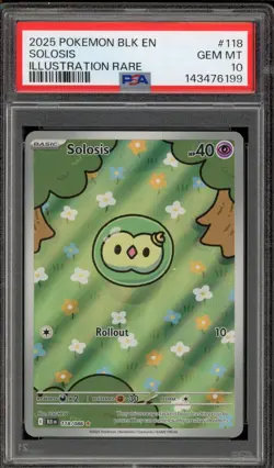 Pokemon Solosis Black Bolt Illustration Rare #118 PSA 10 Gem Mint - Image 1