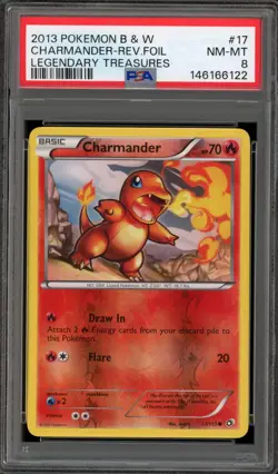 Pokemon Charmander Legendary Treasures Reverse Holo #17 PSA 8 - Image 1